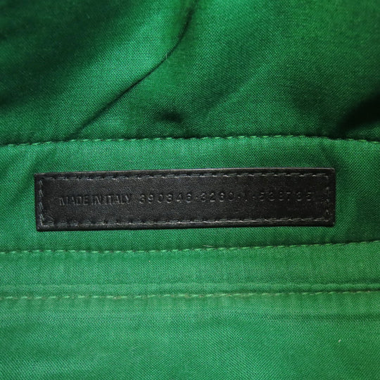 BALENCIAGA Handbag 390346 Wool, Leather green Navy Cabas XS Check Pattern 2WAY Women Used Authentic