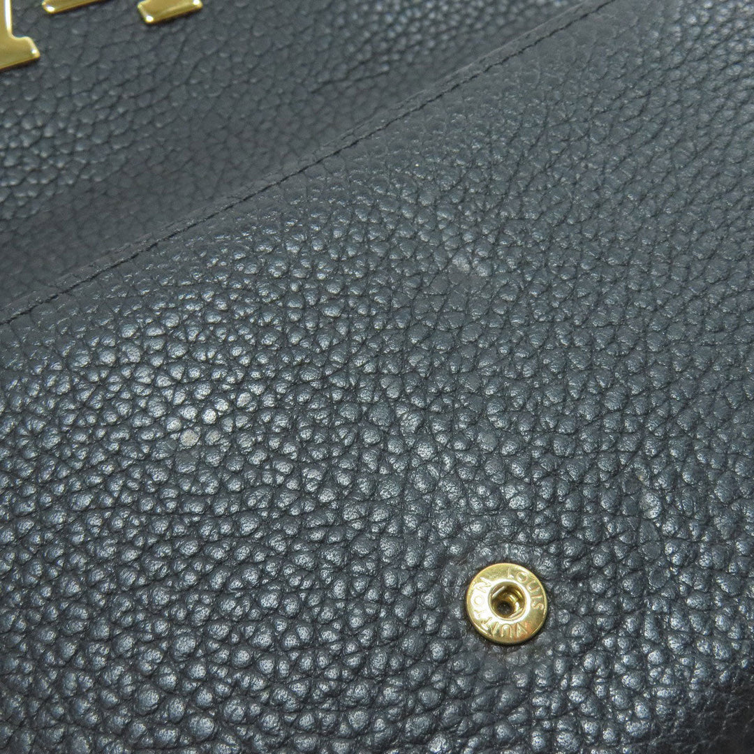 LOUIS VUITTON Long Wallet Purse M61248 Taurillon Clemence black Portefeuille Capsine Women Used Authentic