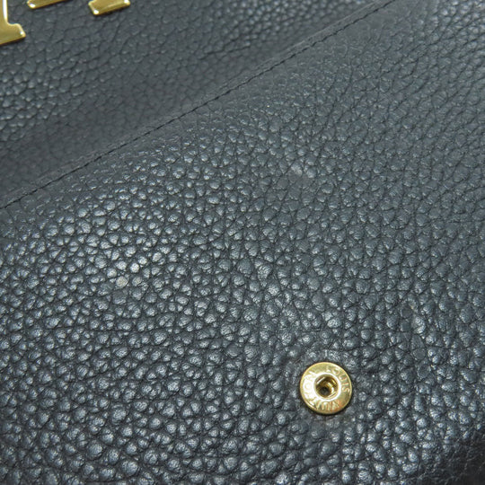 LOUIS VUITTON Long Wallet Purse M61248 Taurillon Clemence black Portefeuille Capsine Women Used Authentic