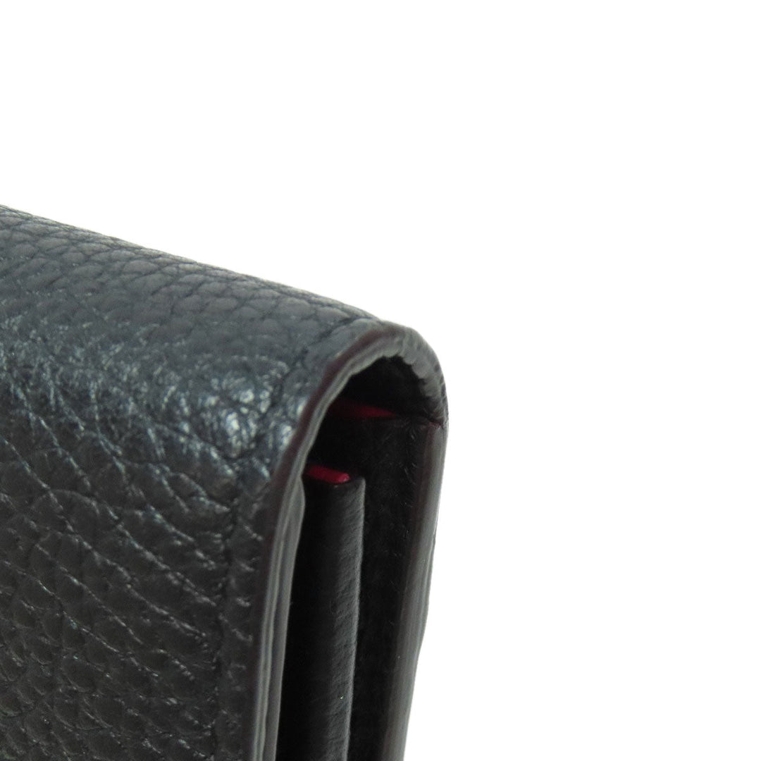 LOUIS VUITTON Long Wallet Purse M61248 Taurillon Clemence black Portefeuille Capsine Women Used Authentic