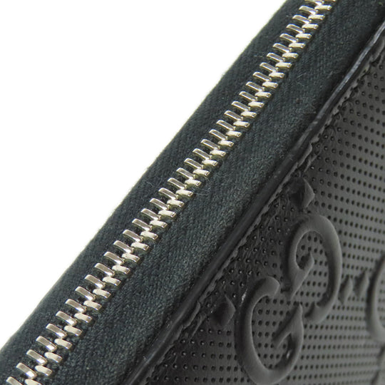 GUCCI Long Wallet Purse 625558 PVC black Zip Around GG Embossed mens Used Authentic