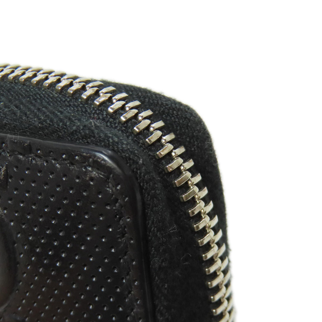 GUCCI Long Wallet Purse 625558 PVC black Zip Around GG Embossed mens Used Authentic