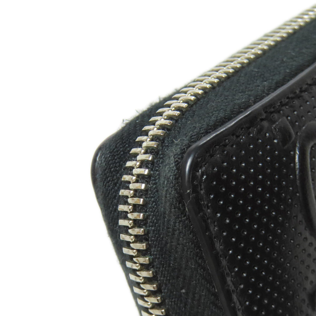 GUCCI Long Wallet Purse 625558 PVC black Zip Around GG Embossed mens Used Authentic