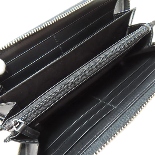 GUCCI Long Wallet Purse 625558 PVC black Zip Around GG Embossed mens Used Authentic