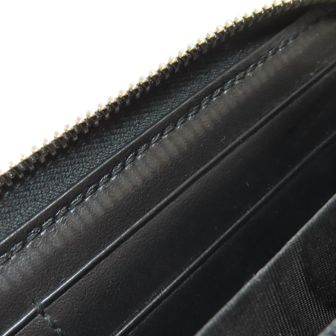 GUCCI Long Wallet Purse 625558 PVC black Zip Around GG Embossed mens Used Authentic