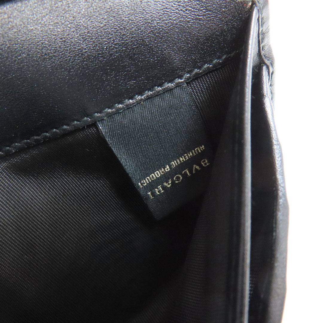 BVLGARI Long Wallet Purse PVC gray logo