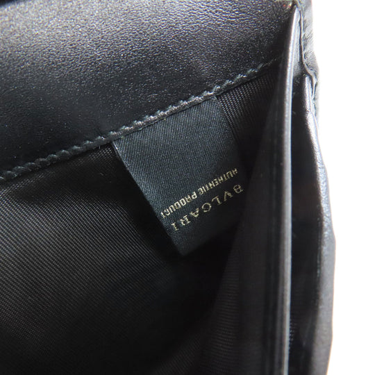 BVLGARI Long Wallet Purse PVC gray logo