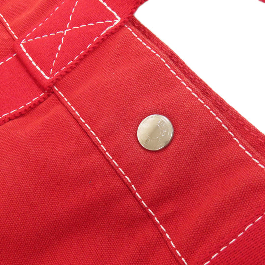 HERMES Handbag canvas Red Deauville