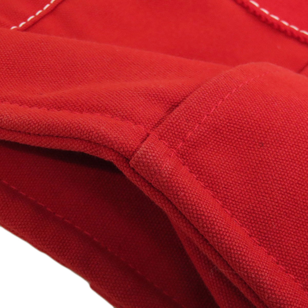 HERMES Handbag canvas Red Deauville