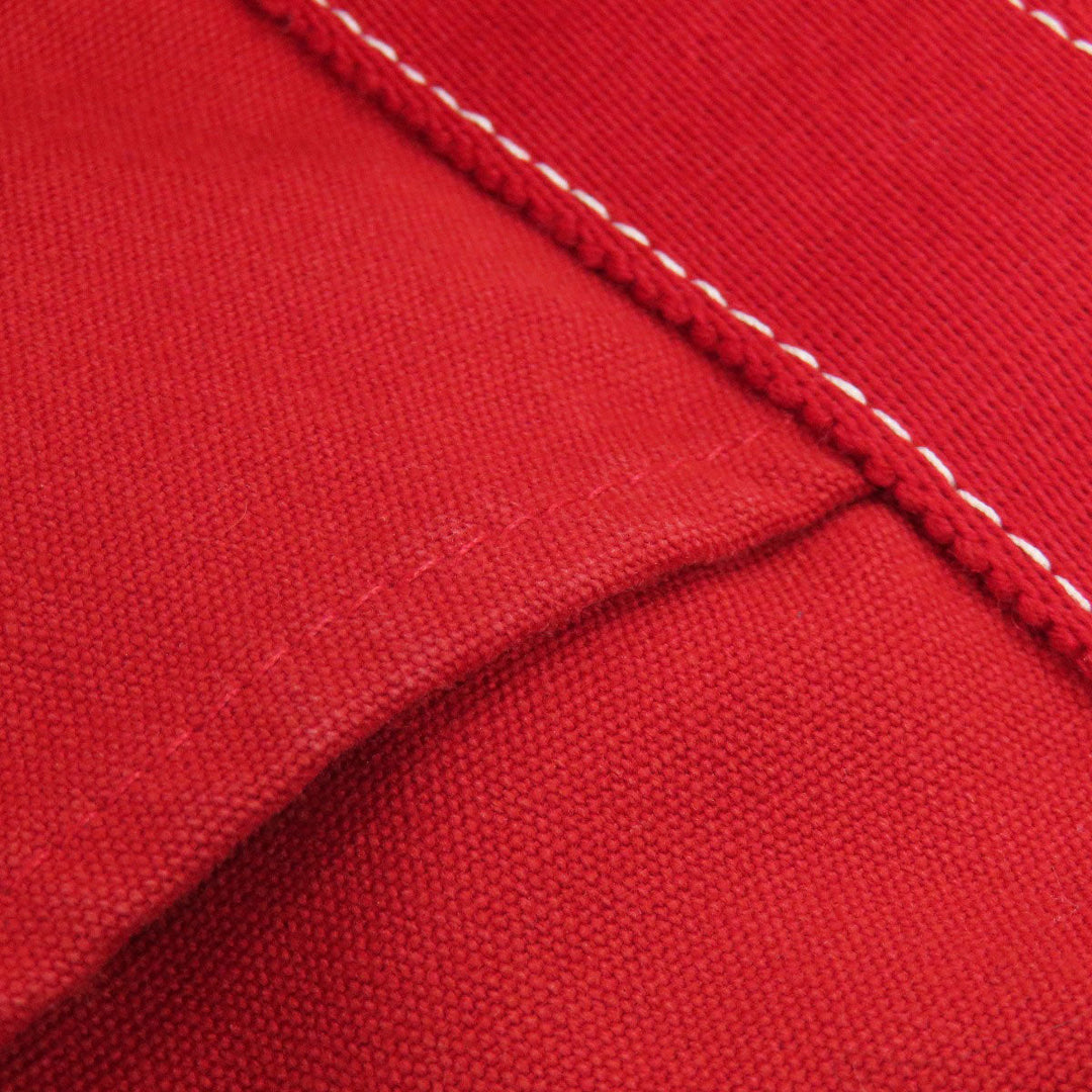 HERMES Handbag canvas Red Deauville