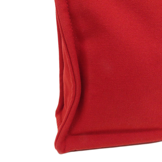 HERMES Handbag canvas Red Deauville
