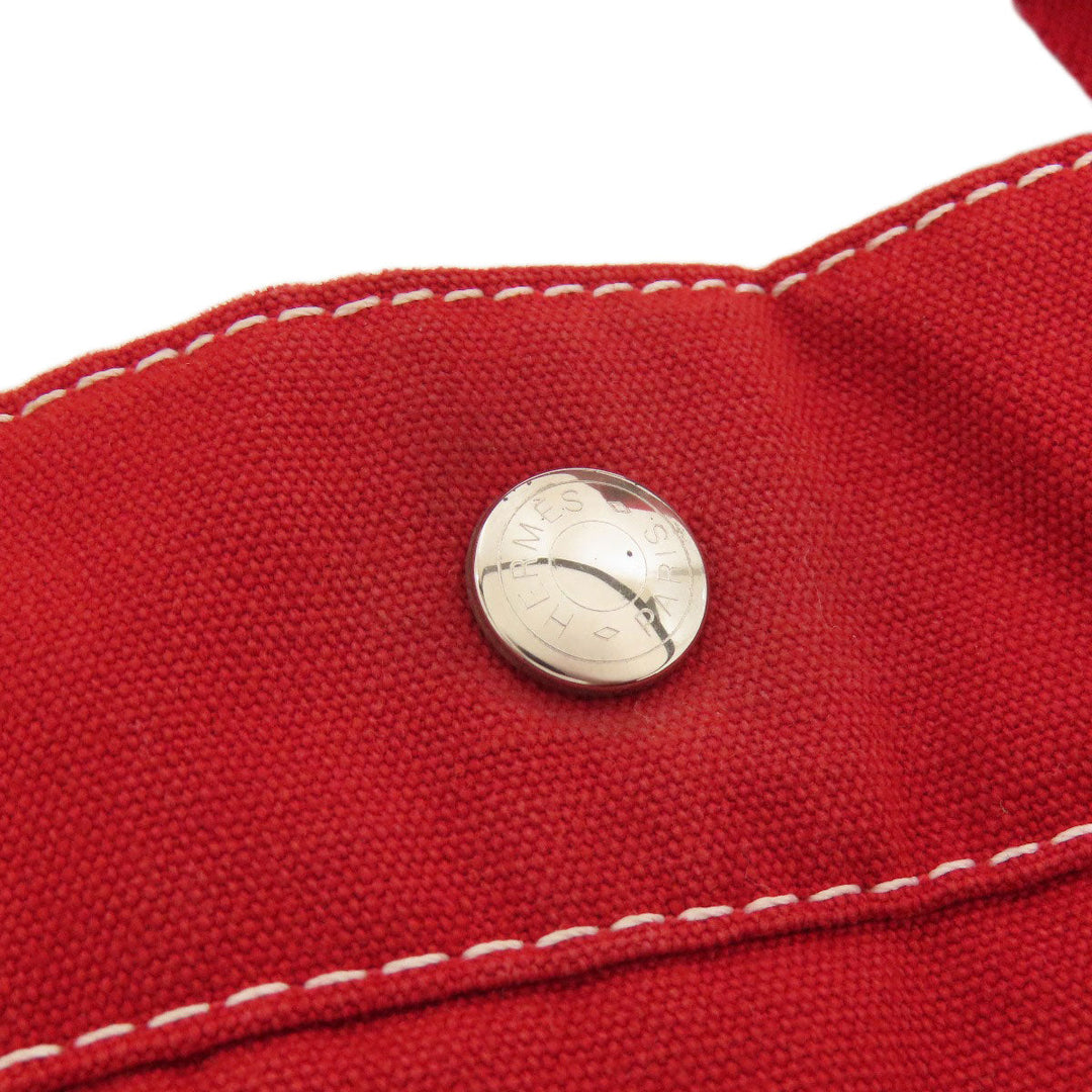 HERMES Handbag canvas Red Deauville