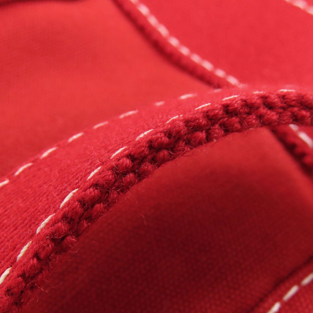 HERMES Handbag canvas Red Deauville