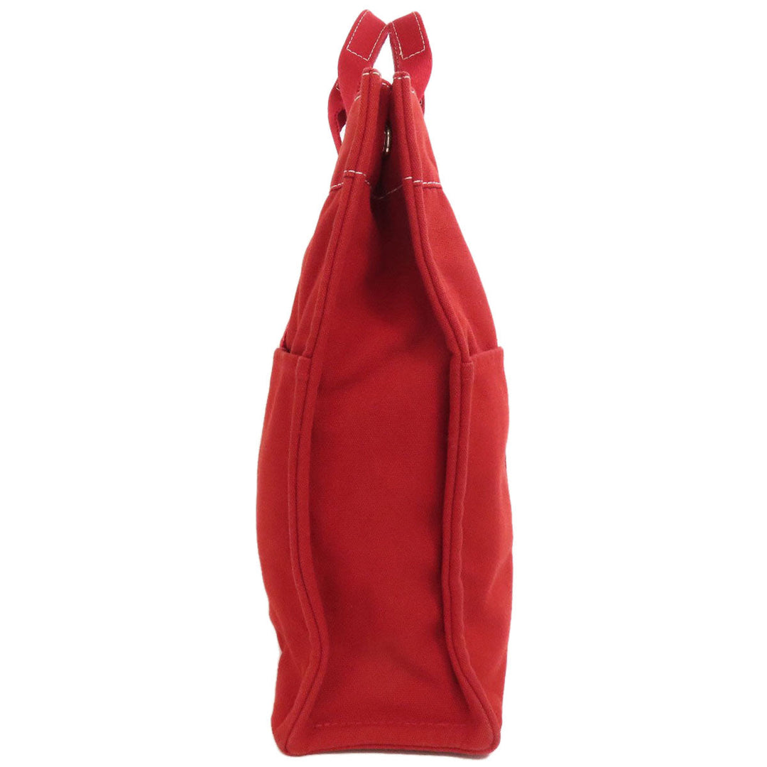 HERMES Handbag canvas Red Deauville