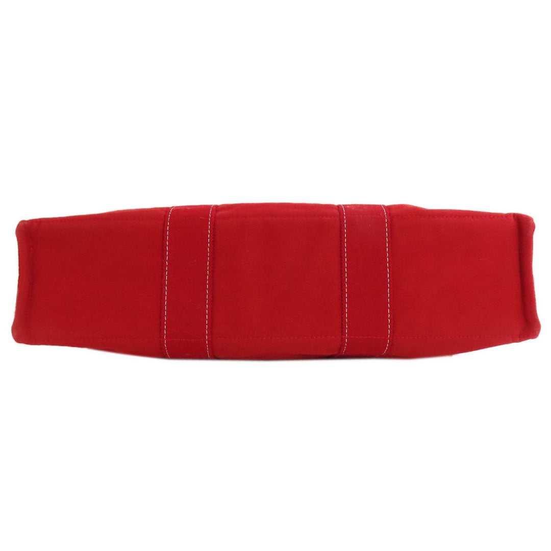 HERMES Handbag canvas Red Deauville