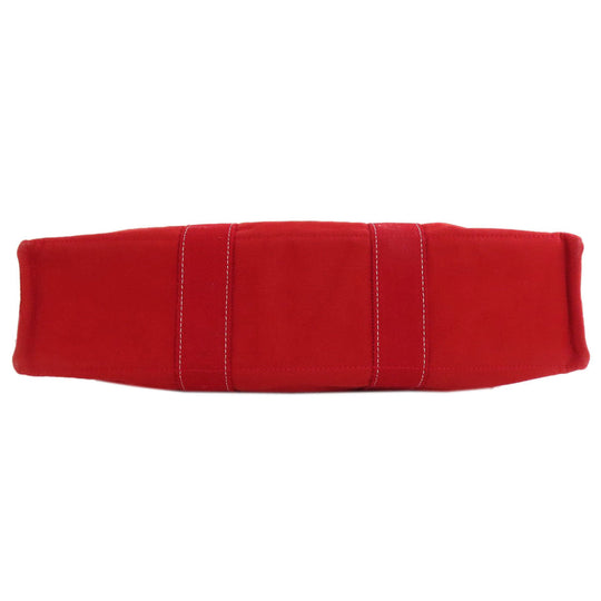 HERMES Handbag canvas Red Deauville