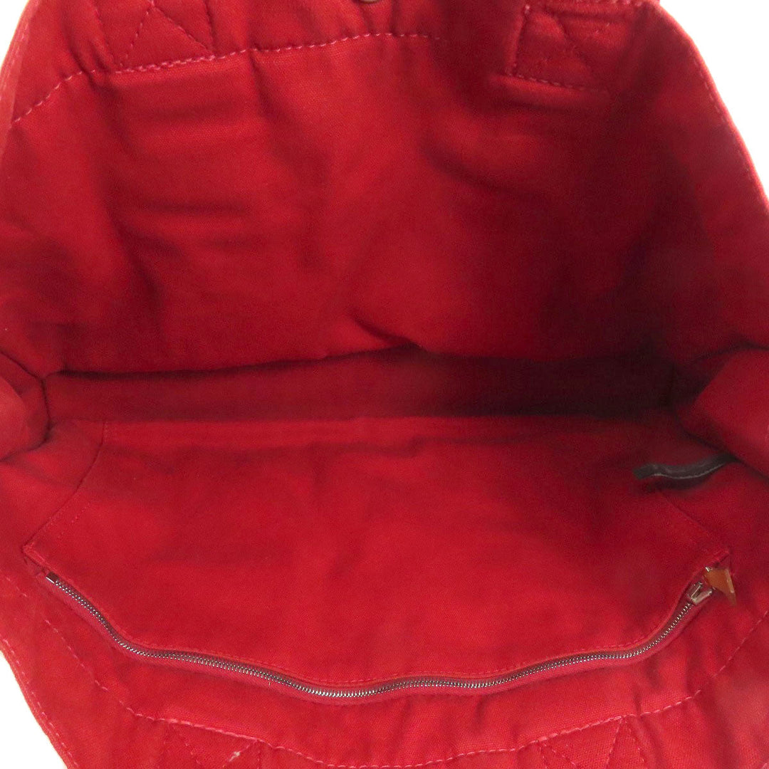HERMES Handbag canvas Red Deauville
