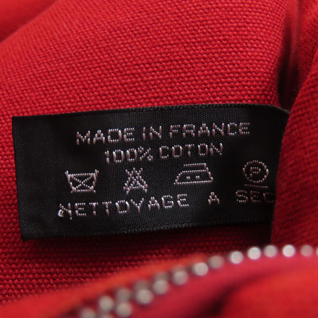 HERMES Handbag canvas Red Deauville