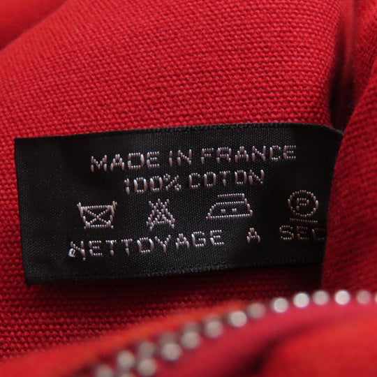 HERMES Handbag canvas Red Deauville