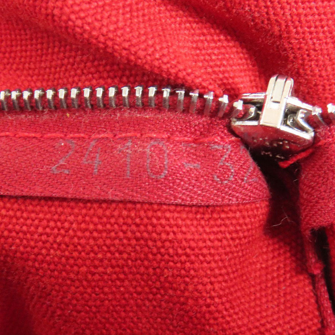 HERMES Handbag canvas Red Deauville