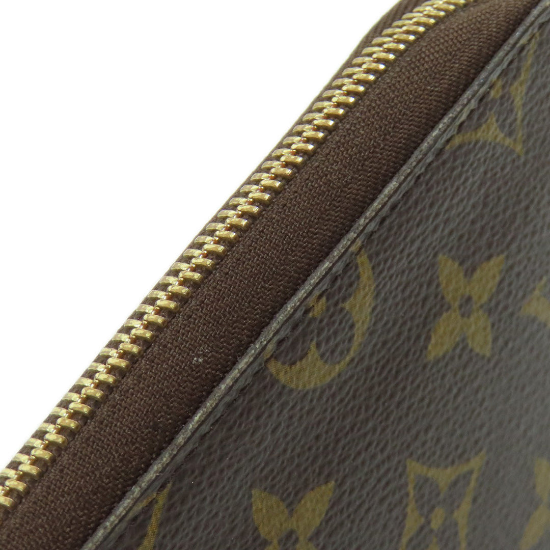 LOUIS VUITTON Long Wallet Purse M60002 Monogram canvas Brown Zippy Organizer mens Used Authentic