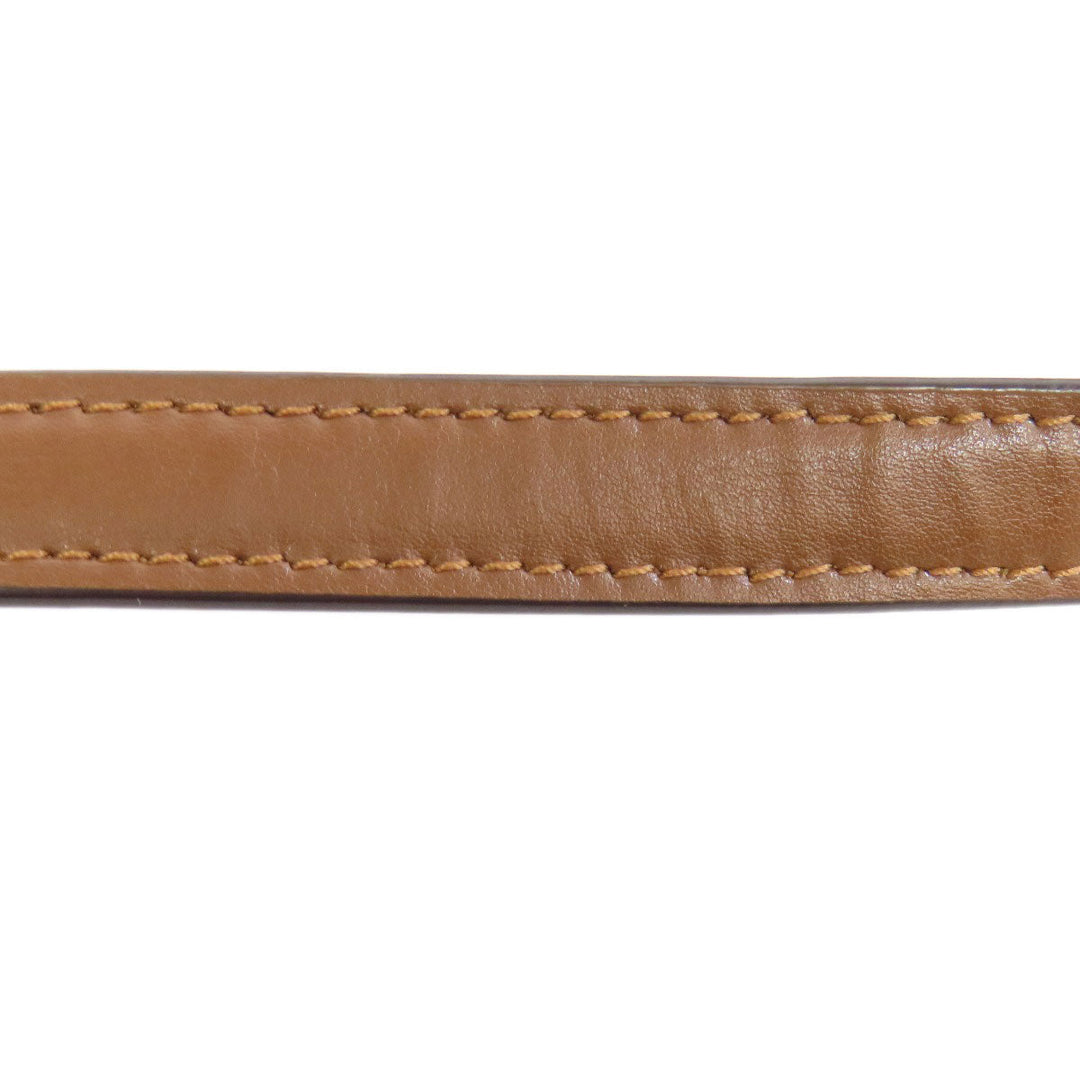 COACH Shoulder Bag 91013 PVC Brown Long Shoulder Signature Women Used Authentic