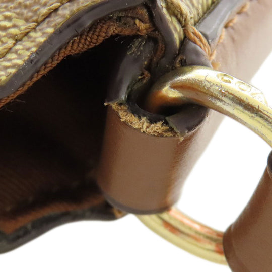 COACH Shoulder Bag 91013 PVC Brown Long Shoulder Signature Women Used Authentic