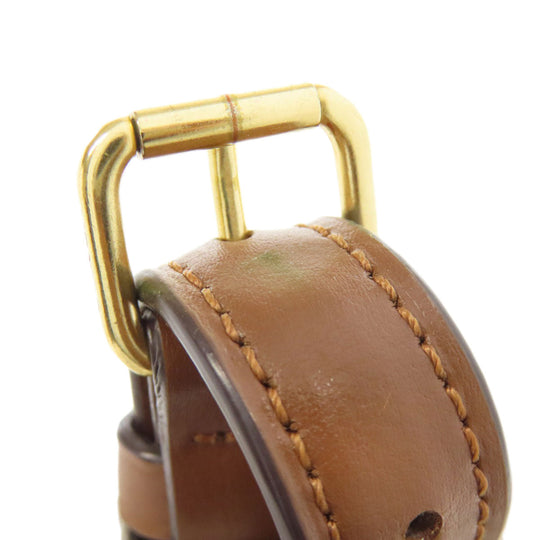 COACH Shoulder Bag 91013 PVC Brown Long Shoulder Signature Women Used Authentic