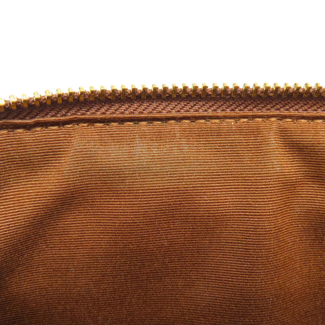 COACH Shoulder Bag 91013 PVC Brown Long Shoulder Signature Women Used Authentic