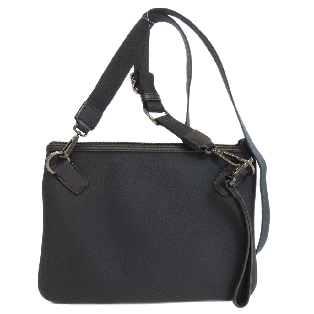 HUNTING WORLD Shoulder Bag canvas black logo Women Used Authentic