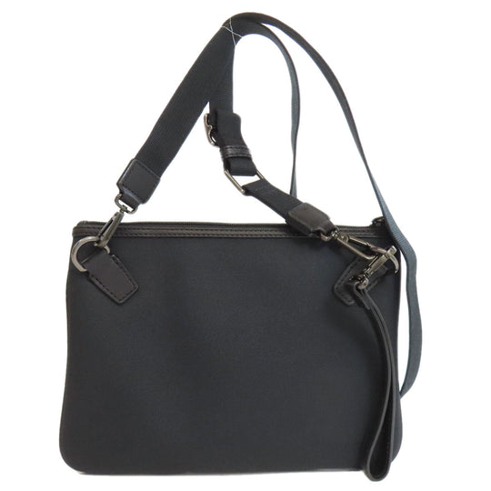 HUNTING WORLD Shoulder Bag canvas black logo Women Used Authentic