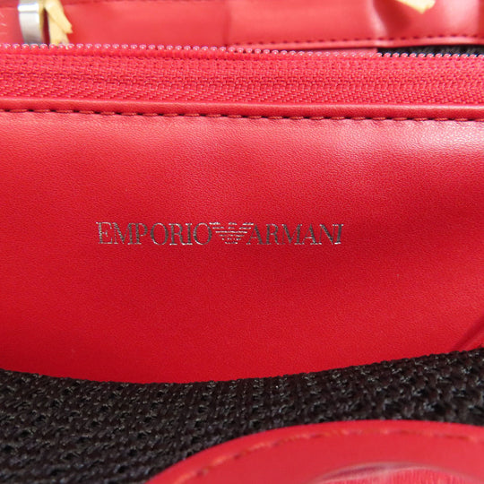 Emporio Armani Handbag Straw, Leather Red 2WAY Women Used Authentic