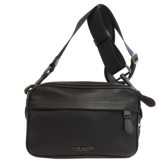 COACH Shoulder Bag F39946 leather black Long shoulder Women Used Authentic