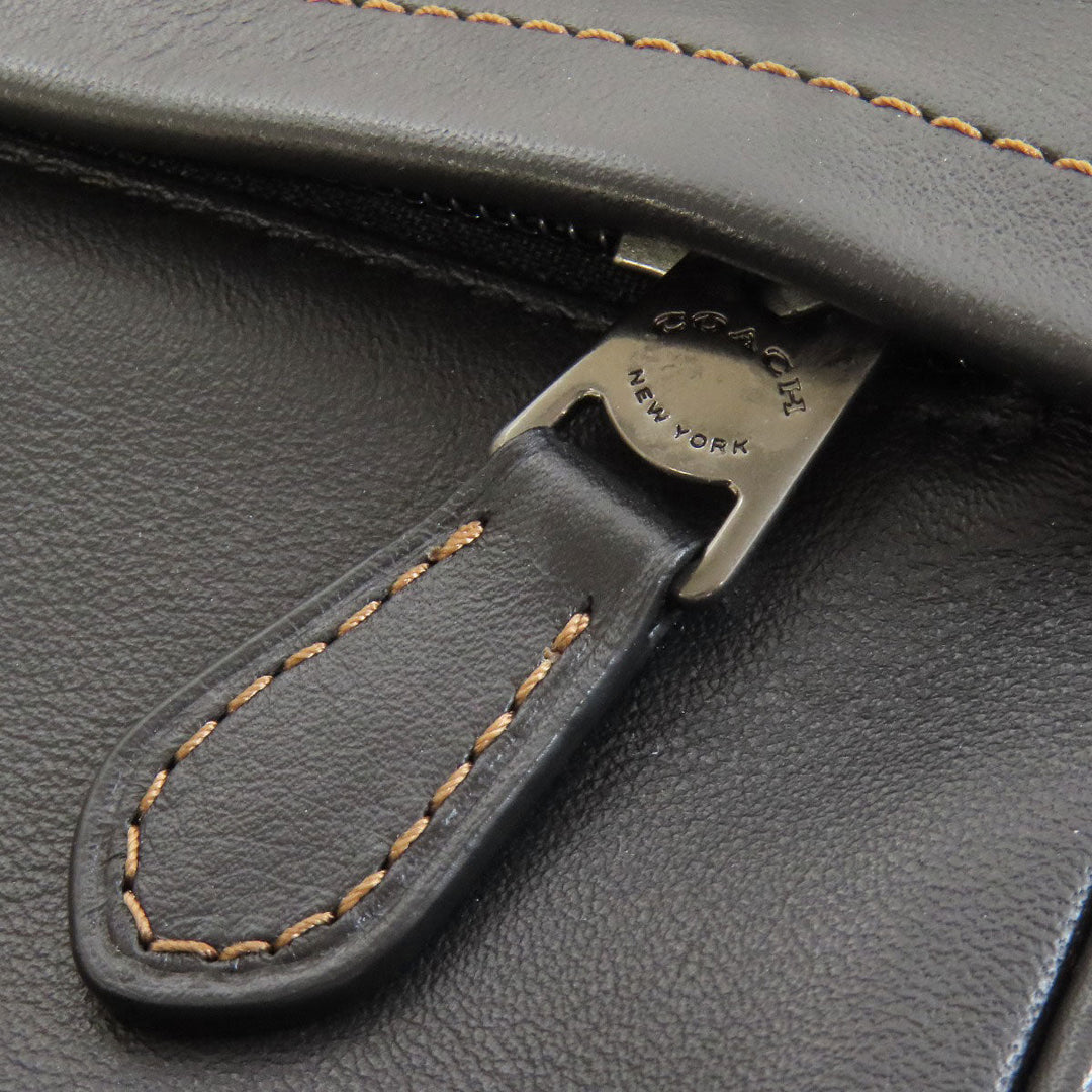 COACH Shoulder Bag F39946 leather black Long shoulder Women Used Authentic