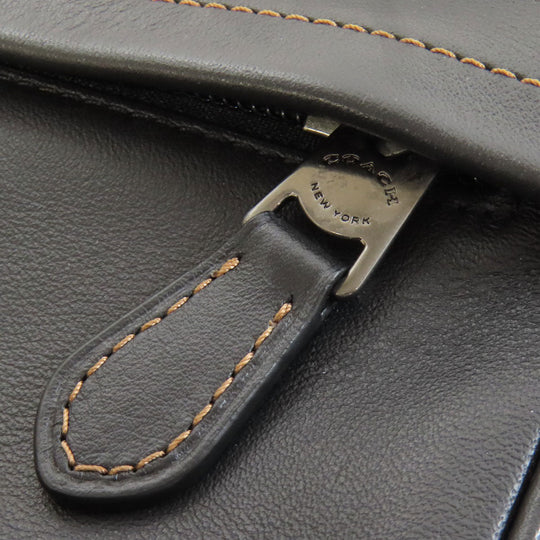 COACH Shoulder Bag F39946 leather black Long shoulder Women Used Authentic