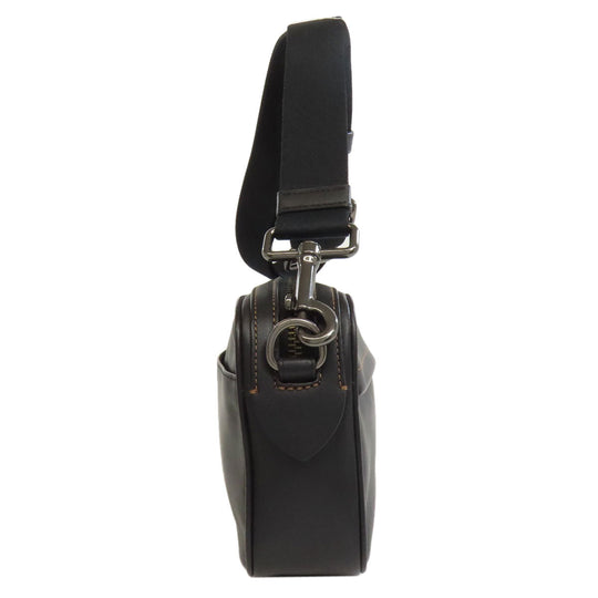 COACH Shoulder Bag F39946 leather black Long shoulder Women Used Authentic