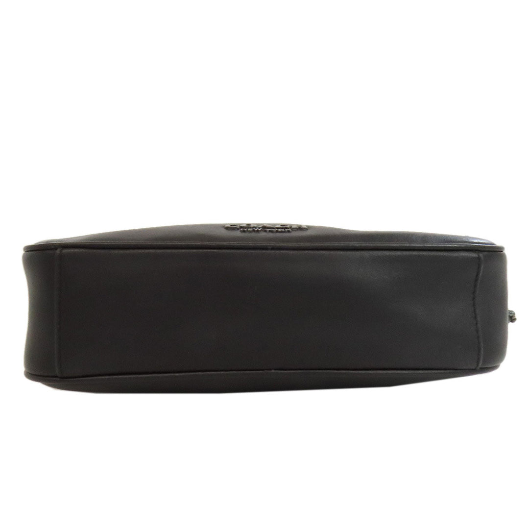 COACH Shoulder Bag F39946 leather black Long shoulder Women Used Authentic