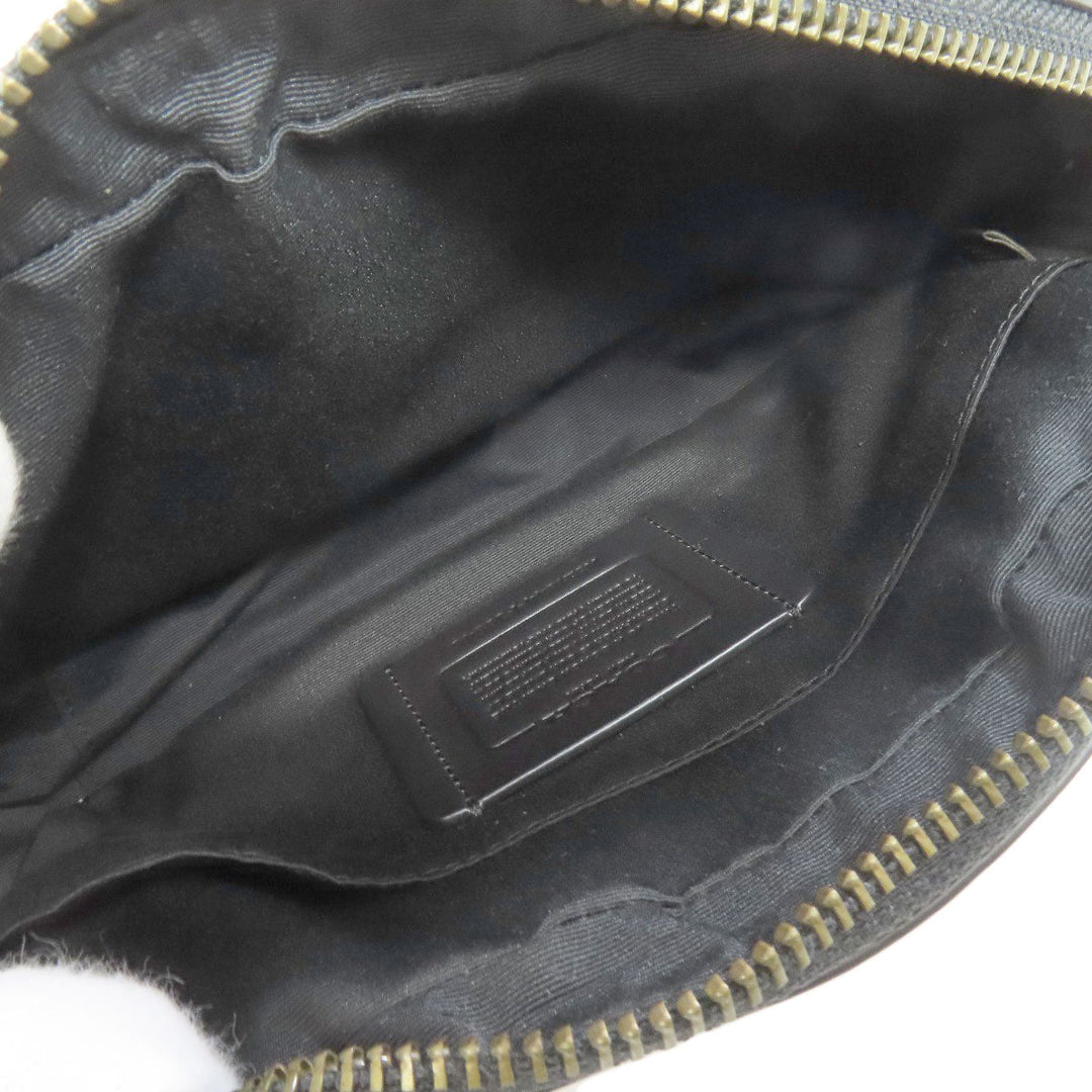 COACH Shoulder Bag F39946 leather black Long shoulder Women Used Authentic