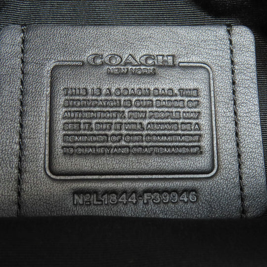 COACH Shoulder Bag F39946 leather black Long shoulder Women Used Authentic