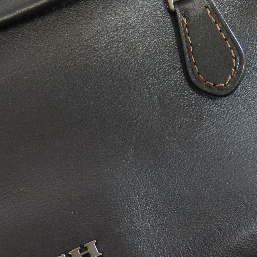 COACH Shoulder Bag F39946 leather black Long shoulder Women Used Authentic