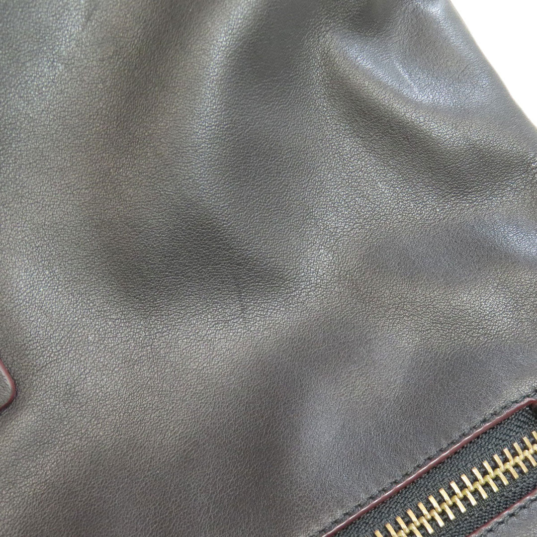 COACH Shoulder Bag 76189 leather black Long shoulder Women Used Authentic