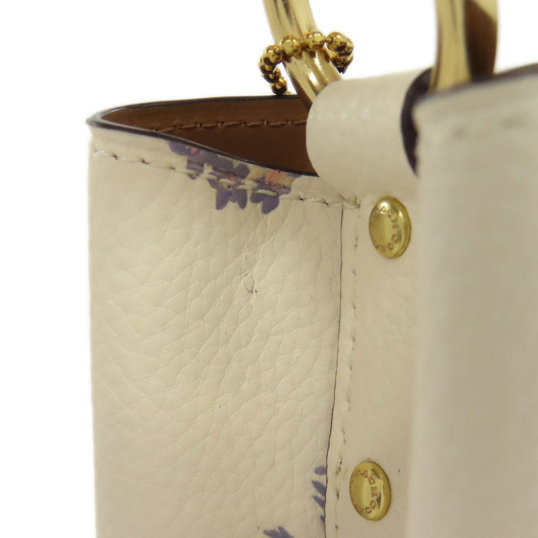 COACH Handbag 2310 leather white Dandelion Floral 2WAY