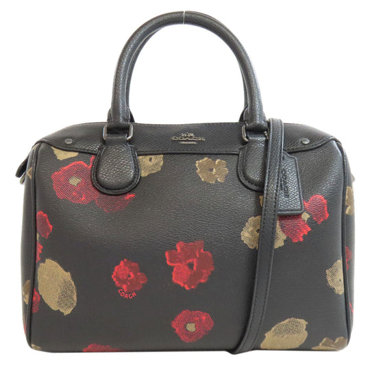 COACH Handbag F57270 PVC black Flower 2WAY