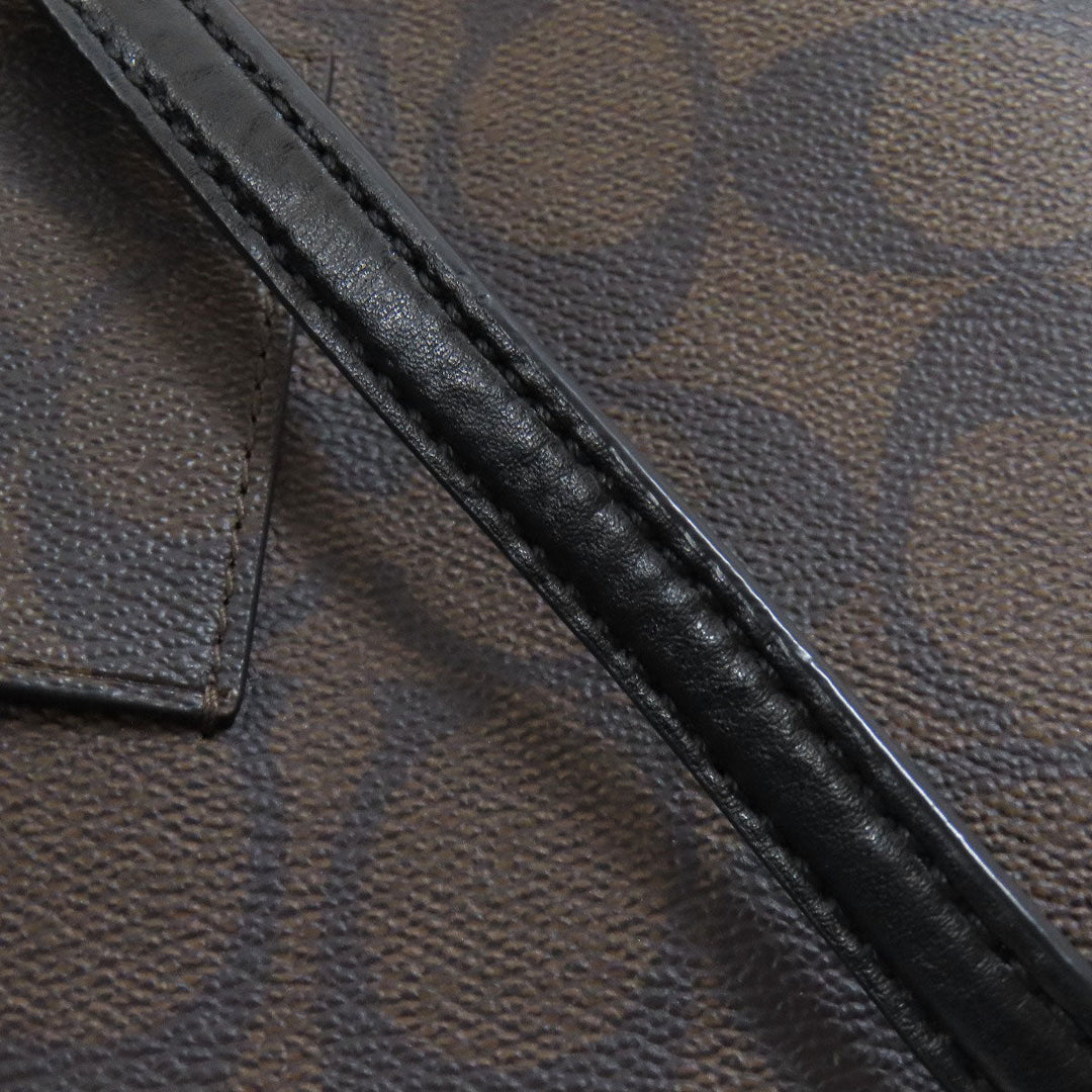 COACH Shoulder Bag F58316 PVC Brown Long Shoulder Signature Women Used Authentic