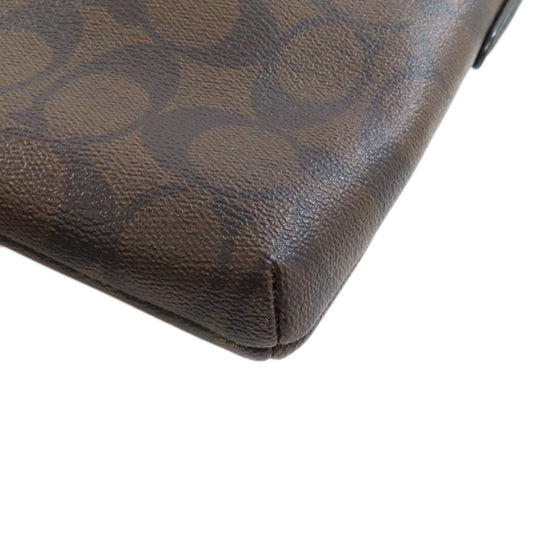 COACH Shoulder Bag F58316 PVC Brown Long Shoulder Signature Women Used Authentic