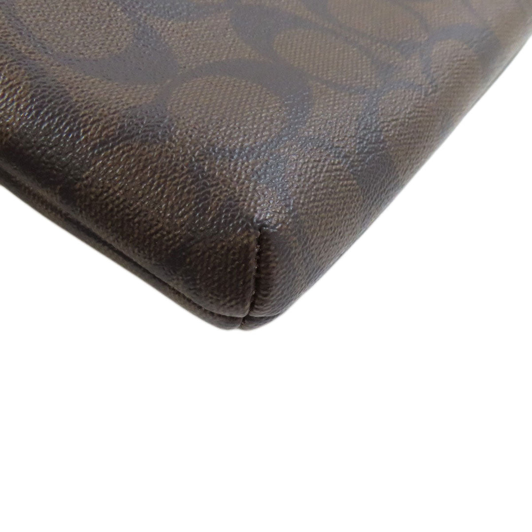 COACH Shoulder Bag F58316 PVC Brown Long Shoulder Signature Women Used Authentic