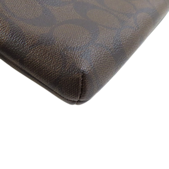 COACH Shoulder Bag F58316 PVC Brown Long Shoulder Signature Women Used Authentic