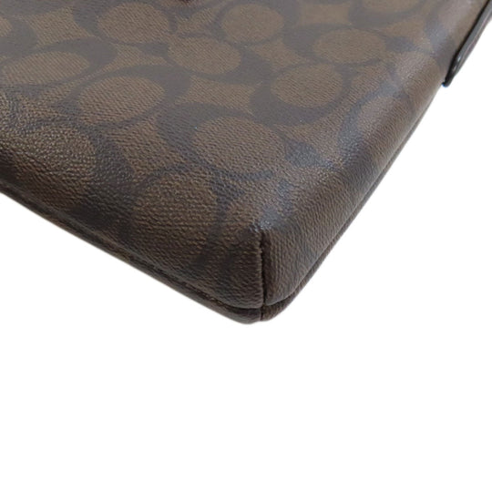 COACH Shoulder Bag F58316 PVC Brown Long Shoulder Signature Women Used Authentic