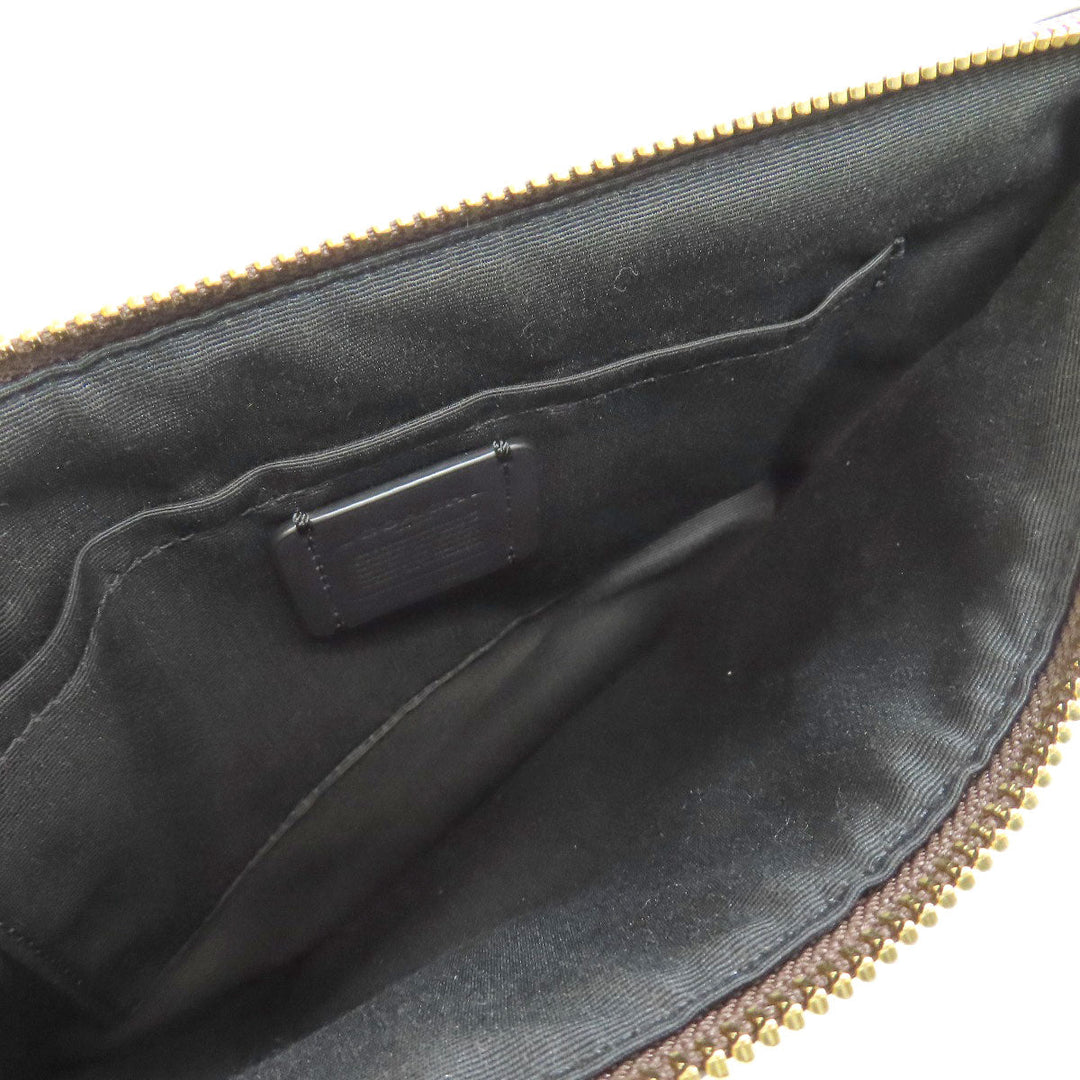 COACH Shoulder Bag F58316 PVC Brown Long Shoulder Signature Women Used Authentic