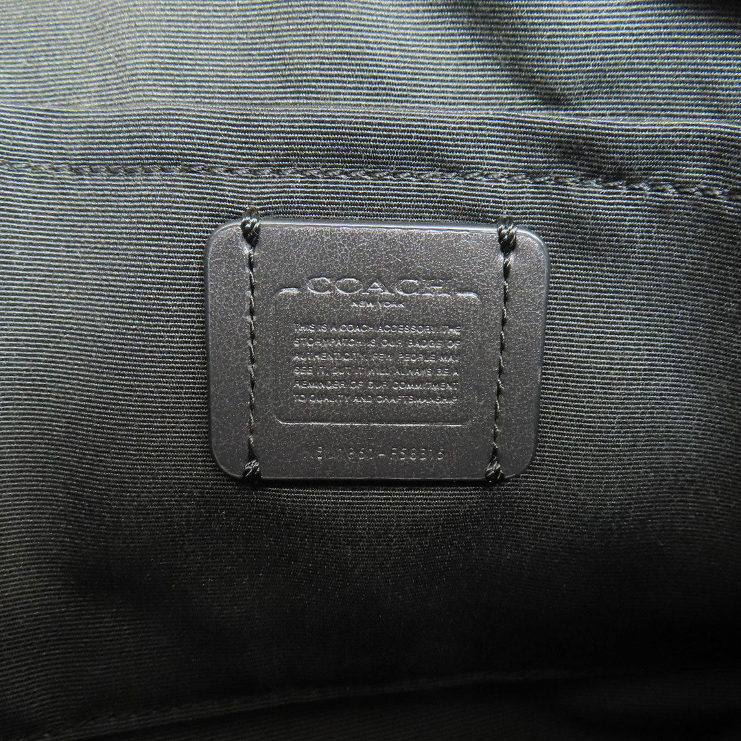 COACH Shoulder Bag F58316 PVC Brown Long Shoulder Signature Women Used Authentic